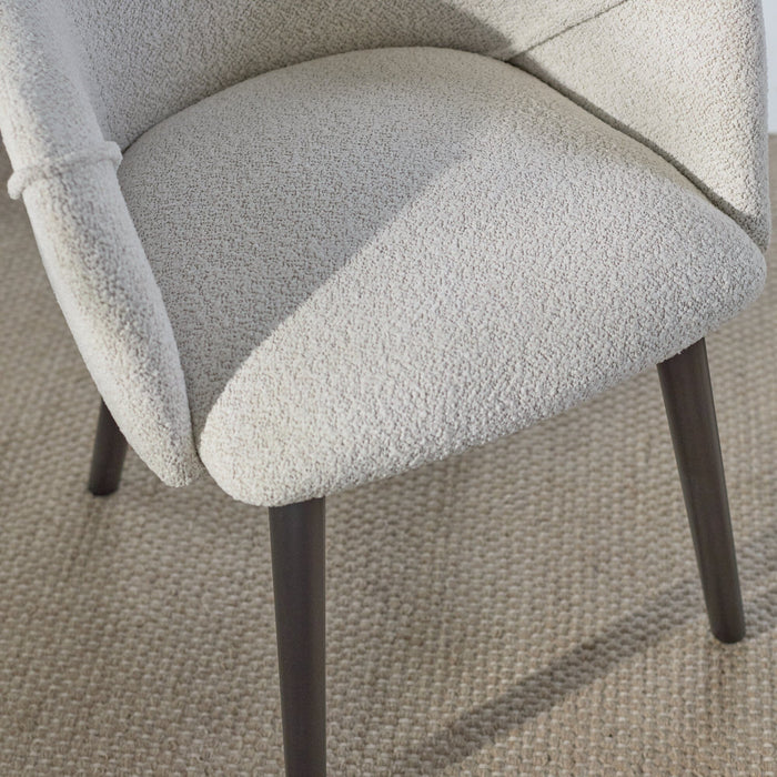Freya Oat Boucle Armchair - Set of 2 - Black Oak Legs - Laura James