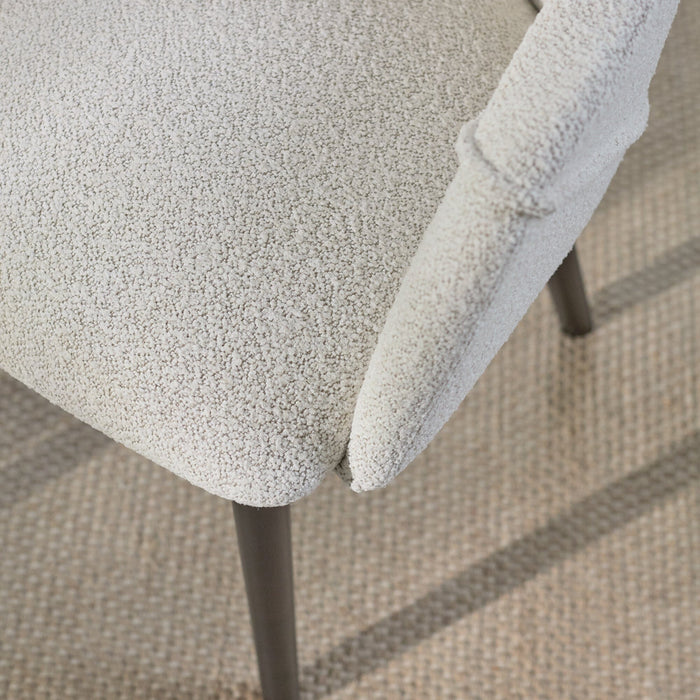 Freya Oat Boucle Armchair - Set of 2 - Black Oak Legs - Laura James