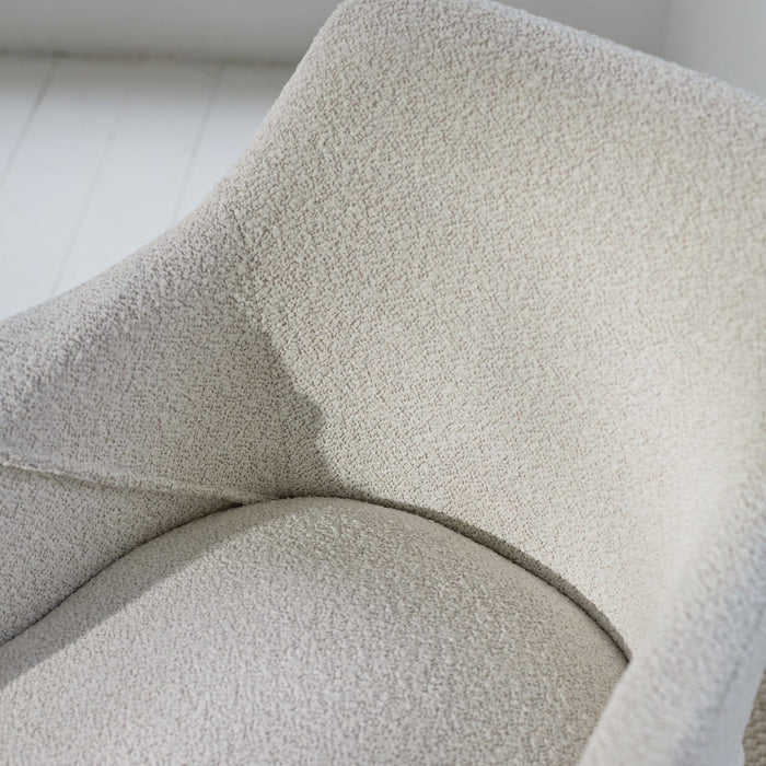 Freya Oat Boucle Armchair - Set of 2 - Black Oak Legs - Laura James