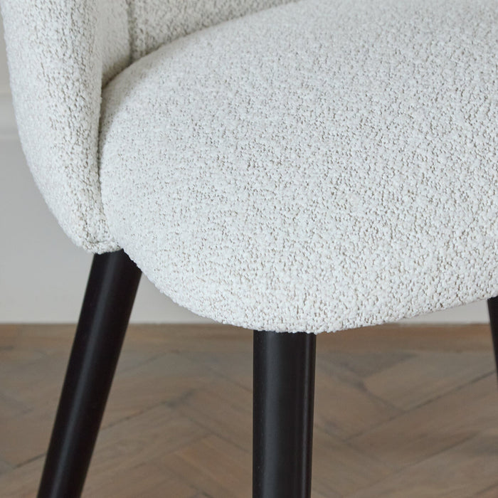 Freya Oat Boucle Dining Chair - Set of 2 - Black Oak Legs - LAURA James