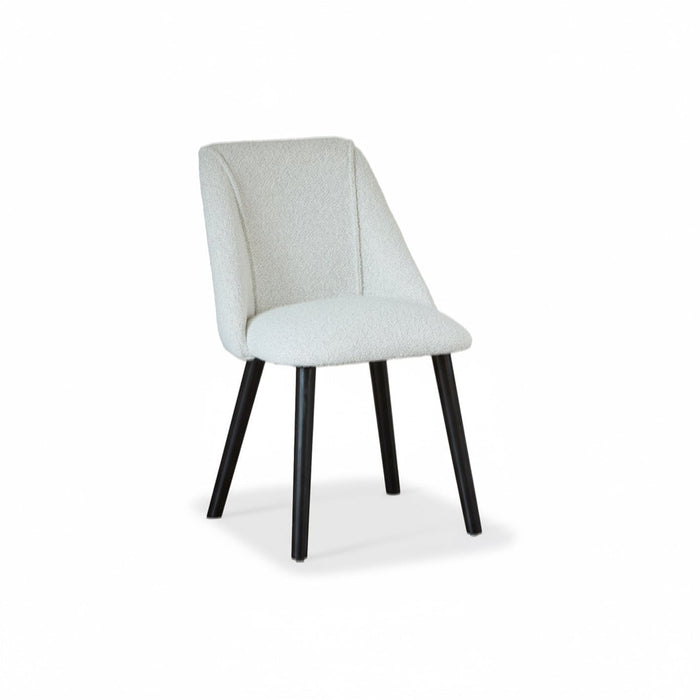 Freya Oat Boucle Dining Chair - Set of 2 - Black Oak Legs - LAURA James