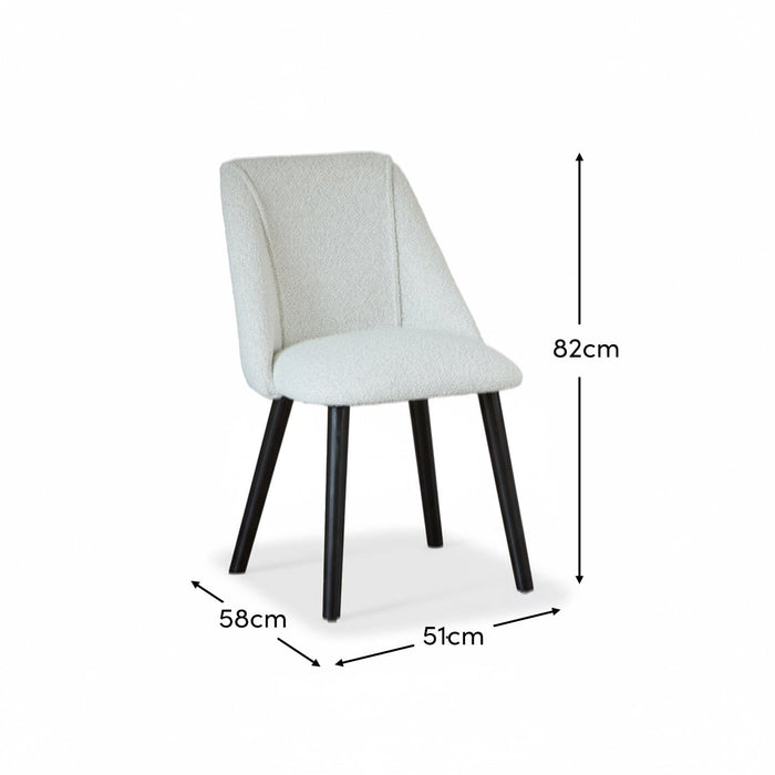 Freya Oat Boucle Dining Chair - Set of 2 - Black Oak Legs - LAURA James