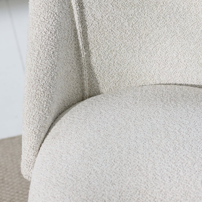 Freya Oat Boucle Dining Chairs - Set of 2 - Chalked Mangowood Legs - Laura James