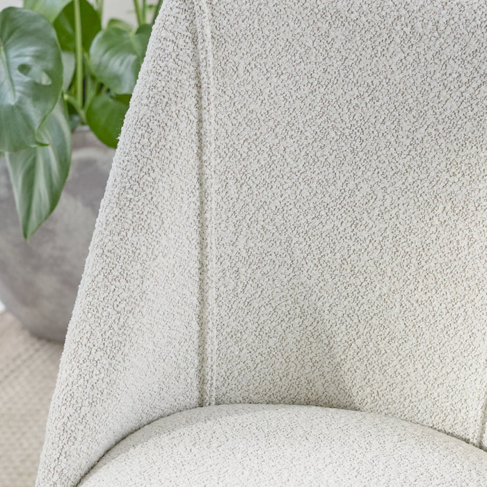 Freya Oat Boucle Dining Chairs - Set of 2 - Chalked Mangowood Legs - Laura James