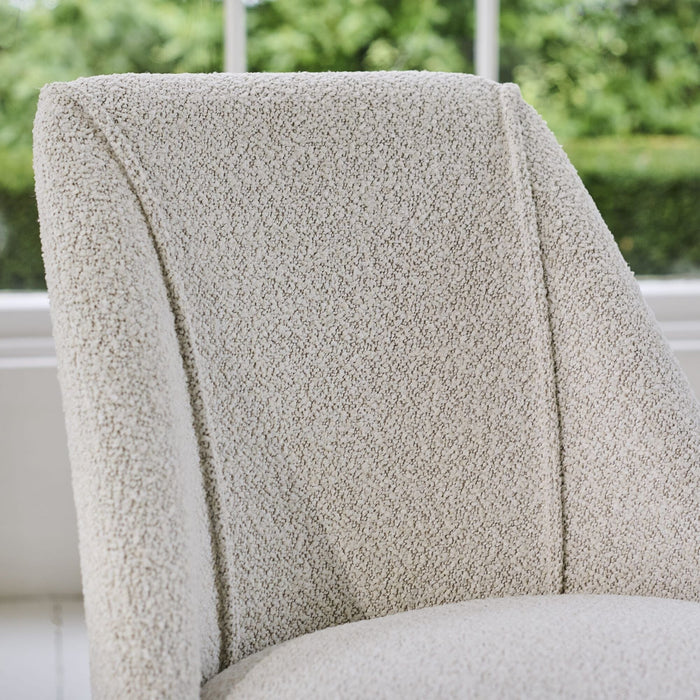 Freya Oat Boucle Dining Chairs - Set of 2 - Pale Oak Legs - Laura James