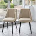 Freya Dining Chairs - Set of 2 - Oatmeal and Black - Laura James