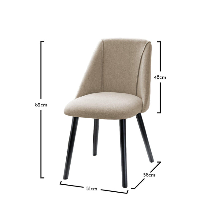 Freya Dining Chairs - Set of 2 - Oatmeal and Black - Laura James