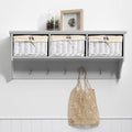 OUTLET-Fyfield Coat Hooks with Shelf & Storage Baskets - Grey - Laura James