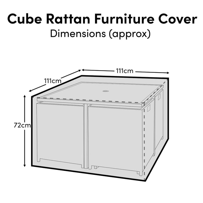 Outdoor Rattan Furniture Cover for 8 Seater Cube Dining Set - Laura James