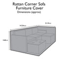 Outdoor Rattan Furniture Cover for 4 Seater Corner Sofa Set - Laura James