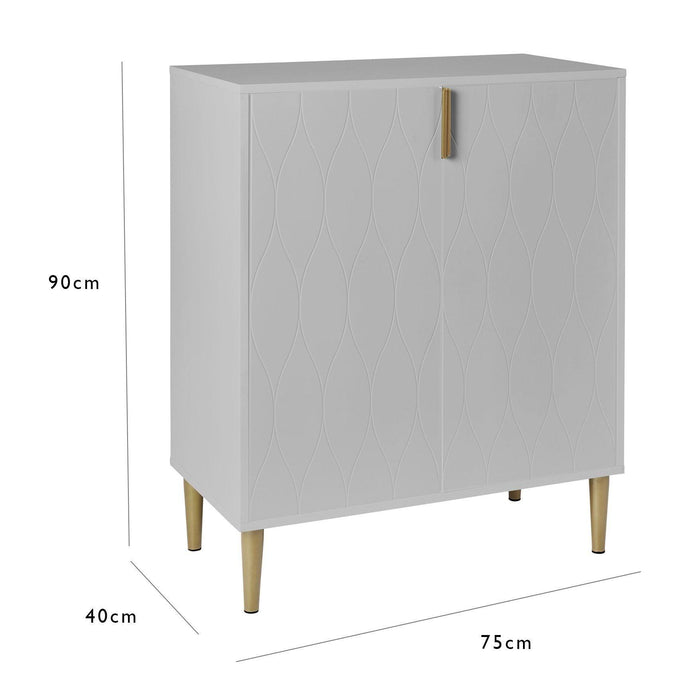 Outlet – Gloria small sideboard - grey and brass effect - Laura James
