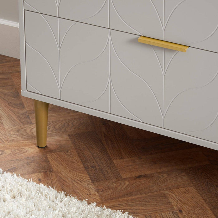 Gloria chest of drawers - grey & brass effect - Laura James