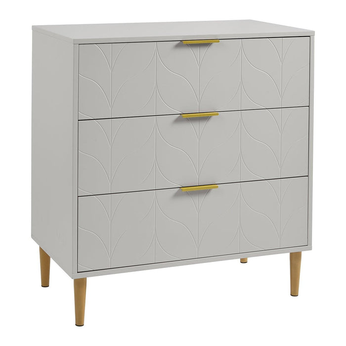 Gloria chest of drawers - grey & brass effect - Laura James