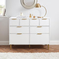 Gloria chest of drawers - 4 over 4 - white & brass effect - laura James