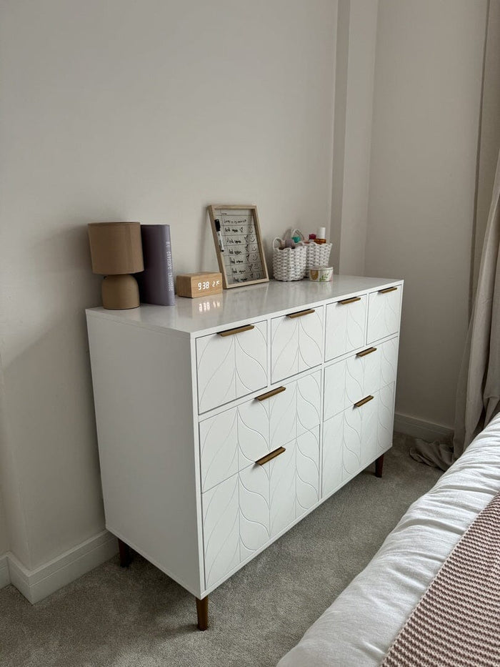Outlet - Gloria 8 Drawer Chest of Drawers - White