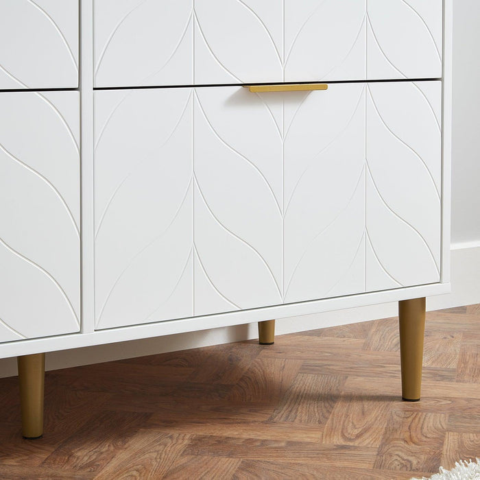 Gloria chest of drawers - 4 over 4 - white & brass effect - laura James