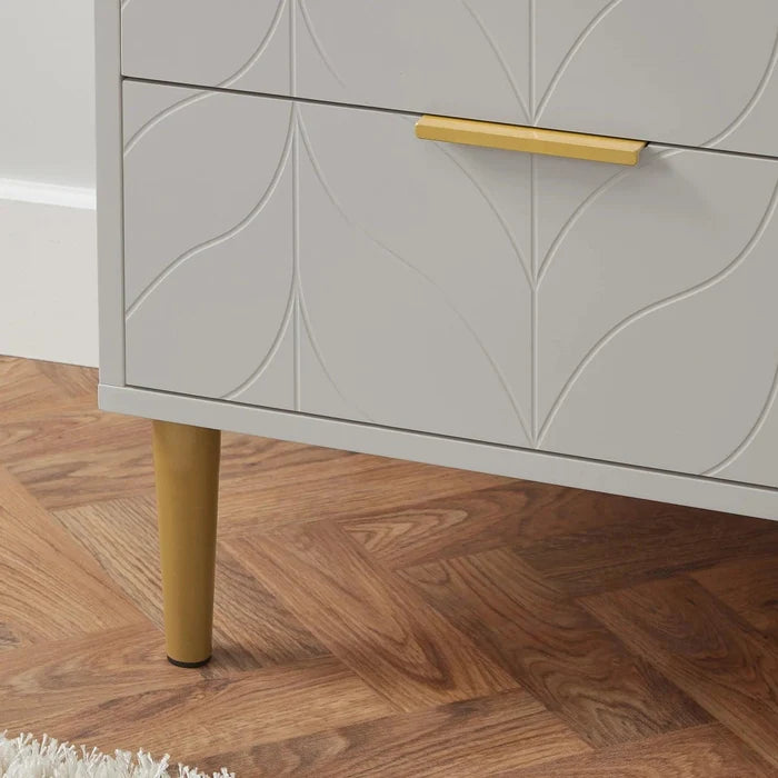Gloria bedside table - grey and brass effect - Laura James