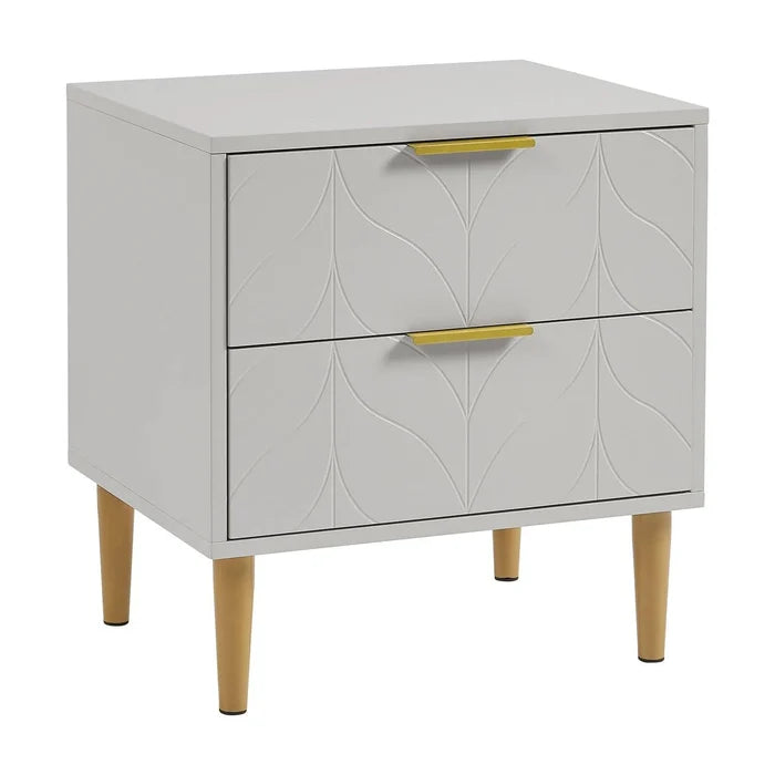 Gloria bedside table - grey and brass effect - Laura James