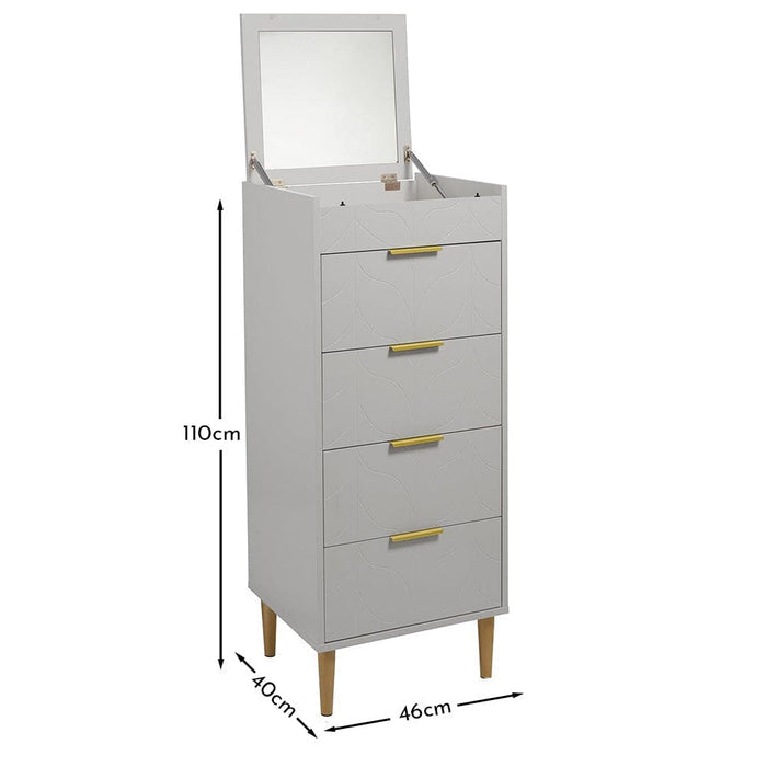 OUTLET - Gloria tallboy - grey and brass effect