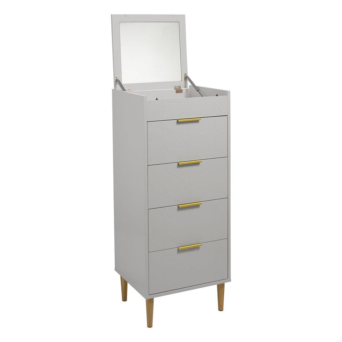 Gloria tallboy - grey and brass effect - Laura james