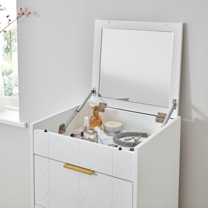 Gloria tallboy - white and brass effect - Laura James
