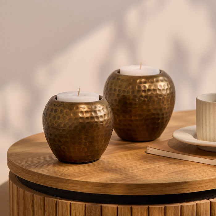 Hale Metal Candle Holder - Gold - Laura James