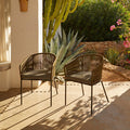 Hali Khaki Green Rope Chair with Cushion - Set of 2