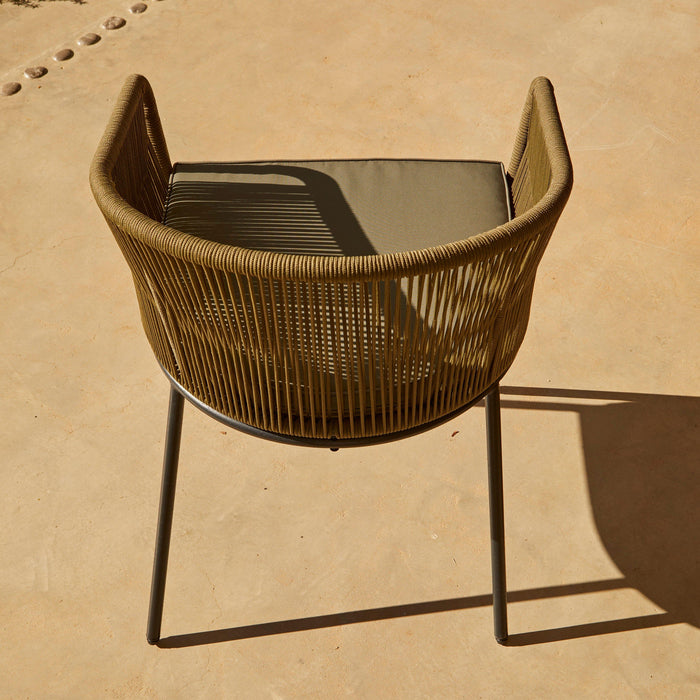 Hali Khaki Green Rope Chair with Cushion - Set of 2