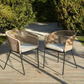 Outlet - Hali Rope Chair x 2 Natural with Cushions