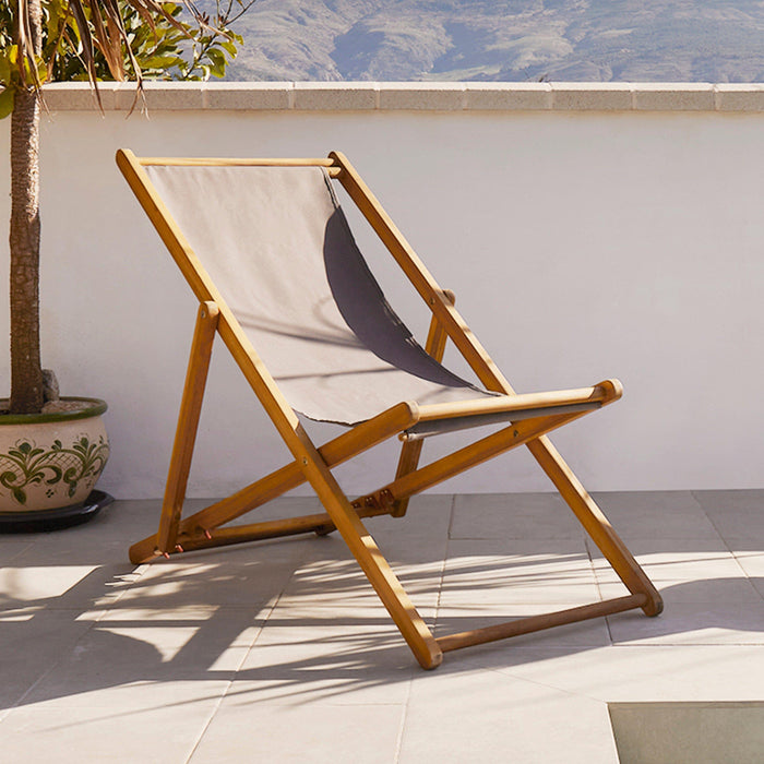Harbour Wooden Garden Deck Chair - Dark Grey - Laura James
