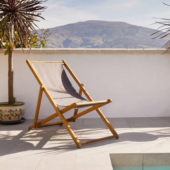 Harbour Wooden Garden Deck Chair - Dark Grey - Laura James