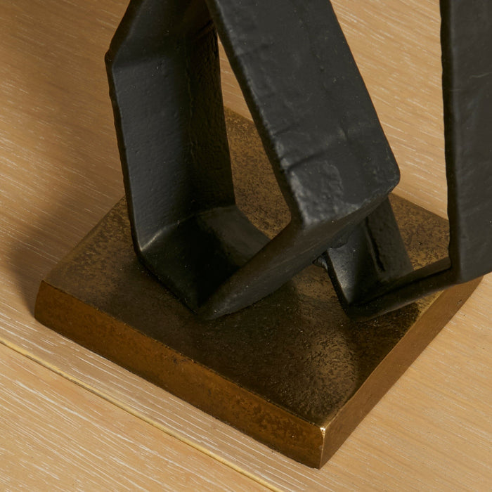 Outlet - Harbridge Metal Abstract Ornament Black - 22cm