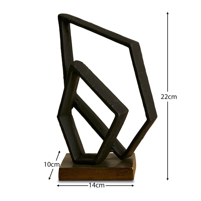 Harbridge Metal Abstract Ornament Black - 22cm