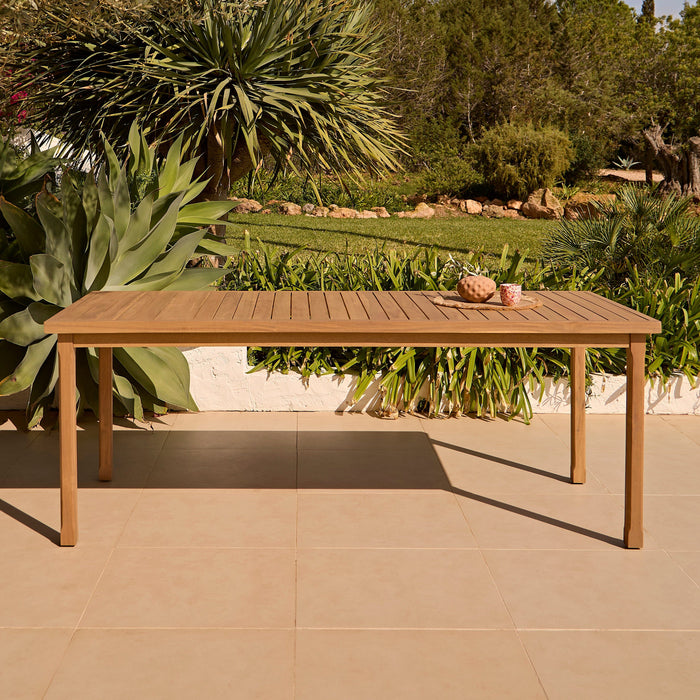 Outlet - Harlyn 8 Seater Wooden Garden Dining Table - White Acacia
