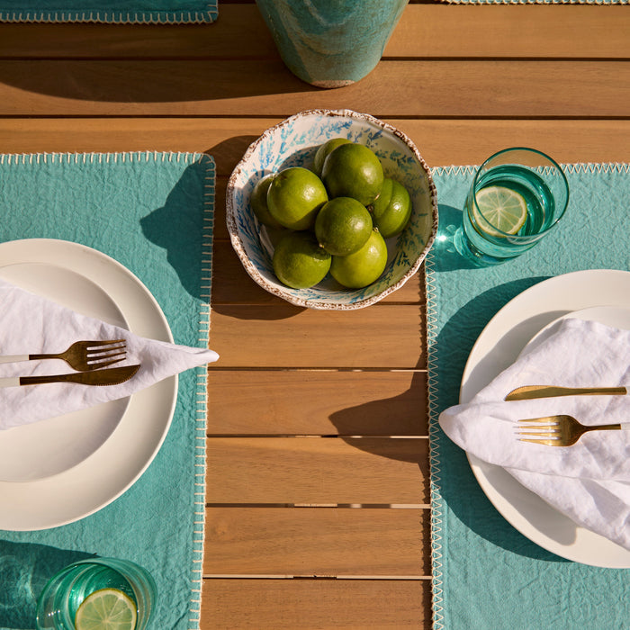 Outlet - Harlyn 8 Seater Wooden Garden Dining Table - White Acacia