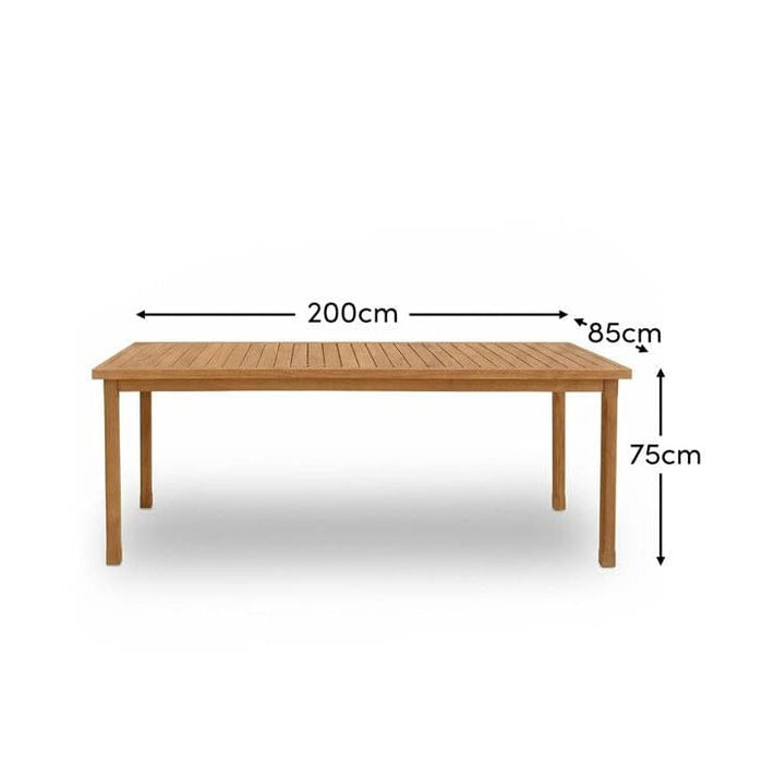 Outlet - Harlyn 8 Seater Wooden Garden Dining Table - White Acacia