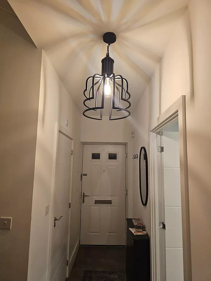 Hatherden 44.5cm Metal Pendant Light - Black - laura james