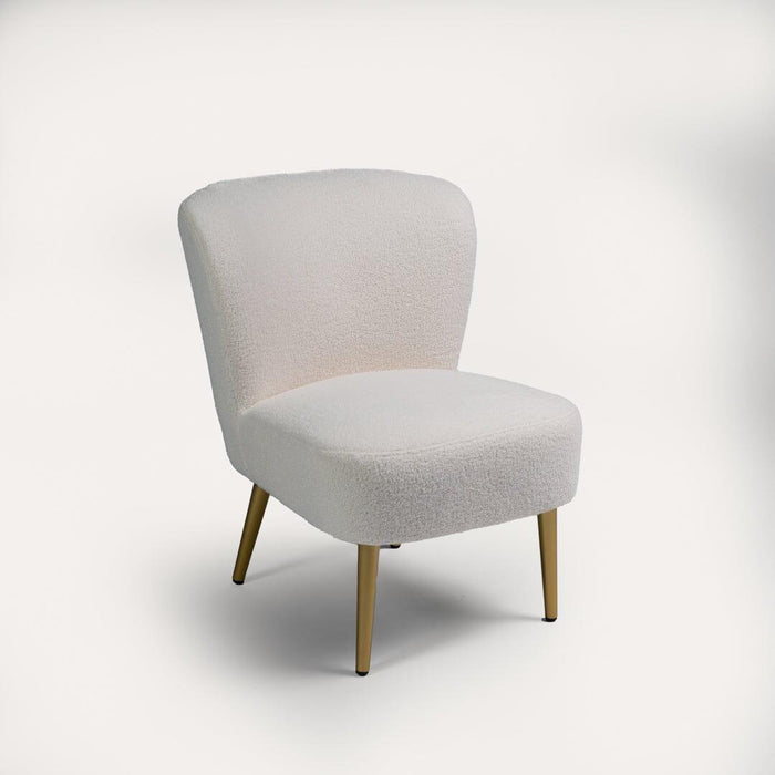 Hattie accent chair - cream boucle with gold legs