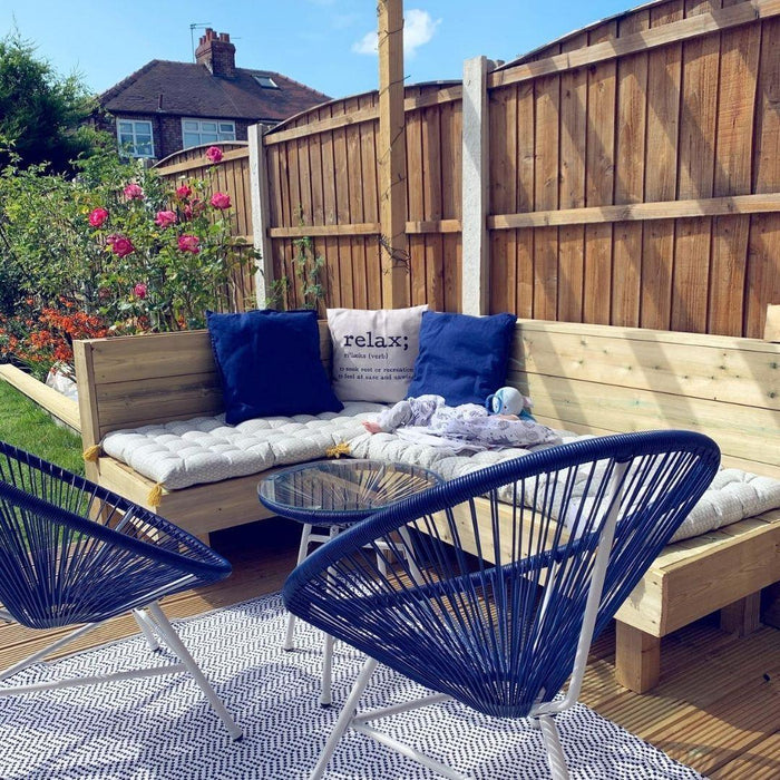 Outlet - Hebe String Bistro Set - Navy Blue - Laura James