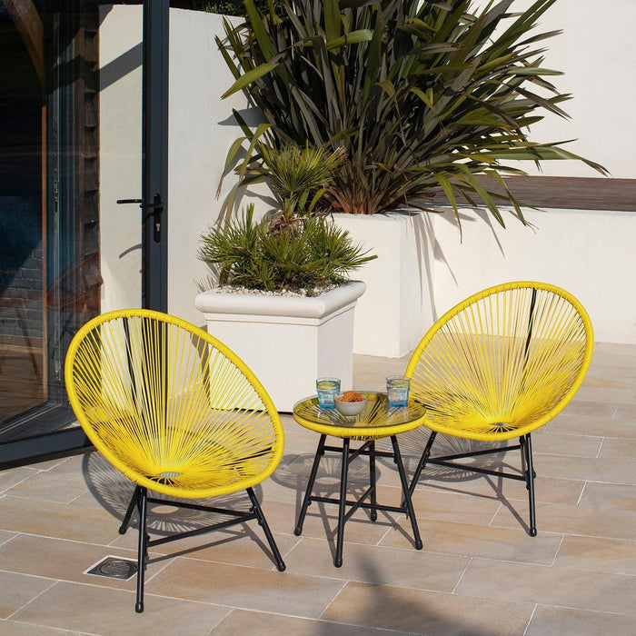 Outlet - Hebe String Bistro Set - Yellow - Laura James