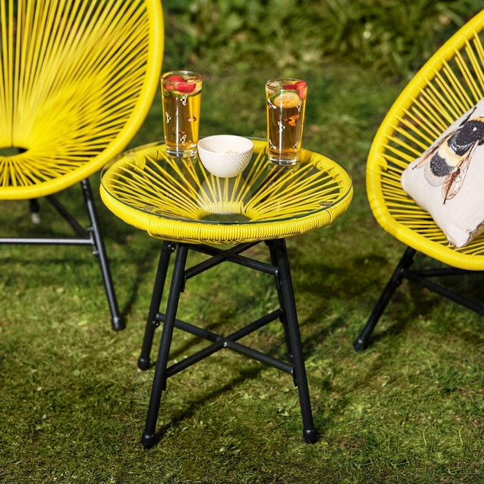 Outlet - Hebe String Bistro Set - Yellow - Laura James