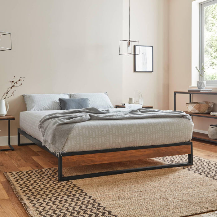 Outlet - Heeley Metal And Wood Bed Double - Laura James