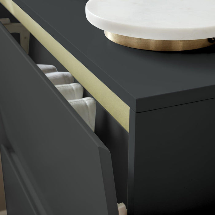 Iliana shoe cabinet - 2 door - charcoal grey - Laura James