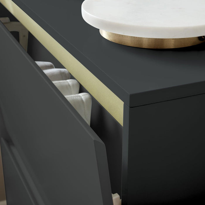 Iliana shoe cabinet - 2 door - charcoal grey - Laura James
