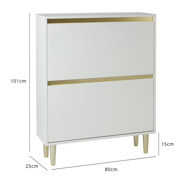 Iliana shoe cabinet - 2 door - white - Laura James