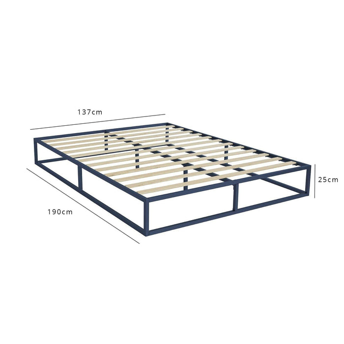 Outlet - Indy Double Platform Bed - Blue Metal - Laura James