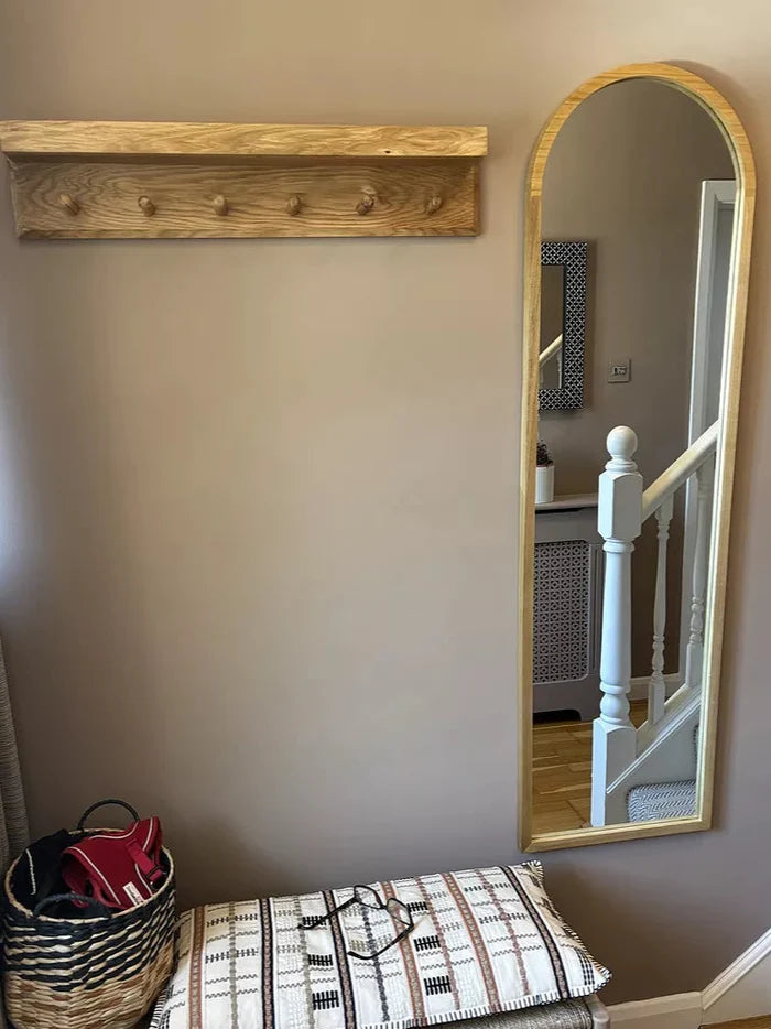 Ingham 140x40cm Wooden Arch Mirror - Natural - Laura James