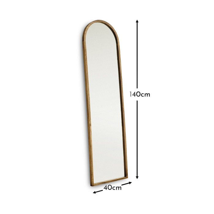 Ingham 140x40cm Wooden Arch Mirror - Natural - Laura James