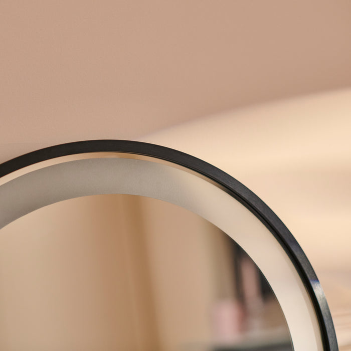 Ingham 65x45cm LED Arch Bathroom Mirror - Black - Laura James