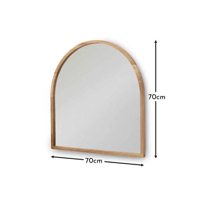 ngham 70x70cm Wooden Arch Mirror - Natural - Laura James